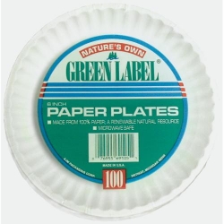 AJMPP6GREWH - AJM Uncoated Paper Plate - 6 dia.