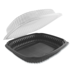 ANZ4699610 - Anchor Culinary Lites® Microwavable Container - 47.5 oz, Clear/Black, 100/Ctn
