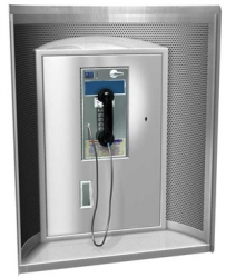 ASI 1550 - ASI Curved Telephone Accommodation - with Flush Panel Housing and Writing Shelf