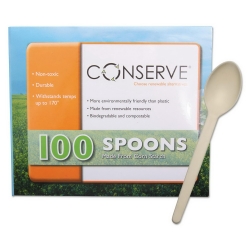 BAU10232 -  Corn-Starch Cutlery - Spoon, White, 100/PK