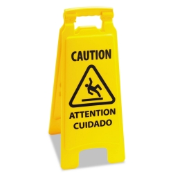 BWK26FLOORSIGN - BOARDWALK Caution Safety Sign For Wet Floors - 2-Sided, Plastic, Yellow