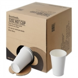 BWKWHT12HCUPOP - BOARDWALK Convenience Pack Paper Hot Cups - 12 Oz, White, 225/Ctn