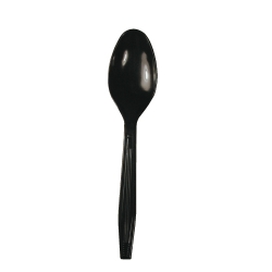 BWK YPH-SE - BOARDWALK Full-Length Polystyrene Cutlery - Teaspoon / Black