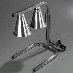 CRS HL723700 - Carlisle Two Bulb Free Standing Adjustable Heat Lamp - Aluminum