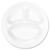 DART Concorde® Non-Laminated Foam Dinnerware - Compartment Plate, 125/PK, 4 PK/Ctn