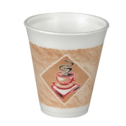 DCC8X8GPK - DART Cafe G Design Printed Foam Cups - 8-OZ