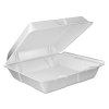 DART Foam Vented Hinged Lid Containers - 1-Comp, White, 100/PK, 2 Pk/Ctn
