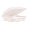 DART Hinged Lid Three Compartment Containers - 9", White, 150/Ctn