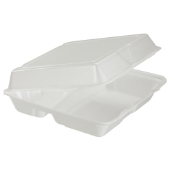 DCC 95HT3 - DART Foam Hinged Lid Carryout Containers - Large, Three Compartment