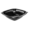 DART PresentaBowls® Pro™ Black Square Bowls - 32 Oz, Plastic, 63/Bag, 4 Bags/Ctn