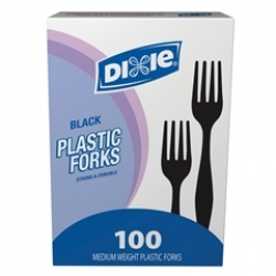DXEFM507CT - DIXIE Medium Weight Polystyrene Fork - Black