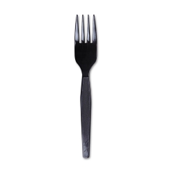 DXEFM517 - DIXIE Heavy Mediumweight Plastic Cutlery - Heavy Mediuweight Forks, Black, 1,000/Ctn