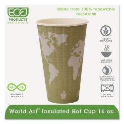 ECOEPBNHC16WD - ECO World Art Renewable & Compostable Insulated Hot Cups - 16 Oz, 40/PK, 15 PK/CT