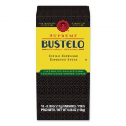 FOL11545 -  Café Bustelo Espresso Style Decaf Coffee Pods - 18/BX, 6 BX/Ctn