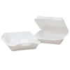 GENPAK Hinged-Lid Foam Carryout Containers - 1-Comp., Jumbo, White, 100/Bag, 2/Ctn