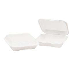 GNPSN100 - GENPAK Foam Hinged Lid Carryout Containers - Snap-it Small / White