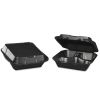 GENPAK Snap It™ Foam Hinged Carryout Container - 3-Comp, Black, 100/Bag, 2 Bg/Ctn
