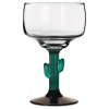  Cactus Margarita Glasses - 12oz, 6 1/8" Tall, Juniper/clear, 12/Carton
