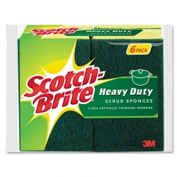 MMM426 - 3M Scotch-Brite® Heavy-Duty Scrub Sponge - Green/yellow, 6/PK