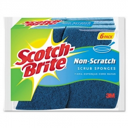 MMM526 - 3M Scotch-Brite® Non-Scratch Multi-Purpose Scrub Sponge - Blue, 6/PK