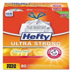 PCTE84546 - REYNOLDS Hefty® Ultra Strong Scented Tall White Kitchen Bags - 13 gal, White, Citrus Twist, 80/BX