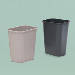 RUBBERMAID Deskside Plastic Wastebaskets - Beige / 13.6-Quart