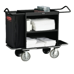 RCP9T62BLA - RUBBERMAID High-Capacity Metal Housekeeping Cart - Black