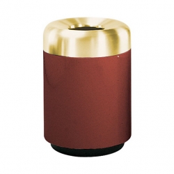 RCP FG2432TSB - RUBBERMAID Open Top w/ Satin Brass Top Waste Receptacle - 36 Gal.
