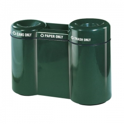 RCP FGR5220 - RUBBERMAID Fiberglass Shapes Trash, Can & Paper Recycling Center - 3-Section