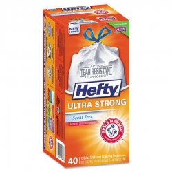 RFPE84638CT - REYNOLDS Hefty® Ultra Strong Tall Kitchen & Trash Bags - 13 GAL, White, 40/BX, 6 BX/CT
