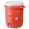 RUBBERMAID Commercial Insulated Beverage Container - 10gal, 16" Dia X 20 1/2h, Orange/White