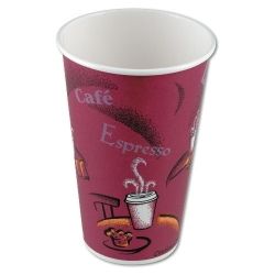 SCC316SI - SOLO CUP Paper Hot Cups - Bistro™ Design / 16-OZ