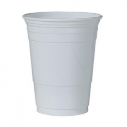 SCC P16WNL - SOLO CUP Party Plastic Cold Drink Cups -  16 - 18 Oz., White, 50/Bag