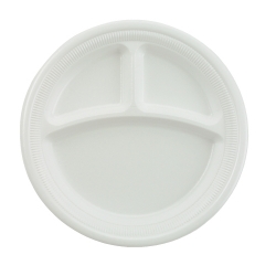 SCC FS9CY - SOLO CUP Basix® Foam Dinnerware  - 3-Compartment / 9 Dia