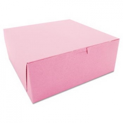 SCH0890 - SOUTHERN CHAMPION Pink Non-Window Bakery Box - 14 x 10 x 4