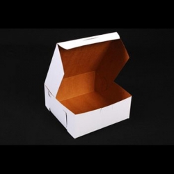 SCH0933 -  White Non-Window Bakery Boxes - 8w x 8d x 2.5h