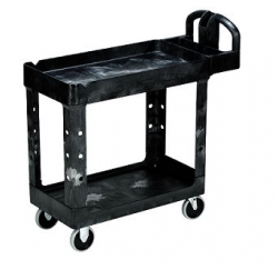 SSS 4500-88GRY - SSS 2-Shelf Utility Cart w/Lipped Shelf - 500 lb., Gray
