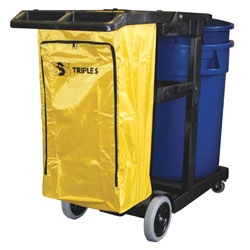 SSS 46007 - SSS Janitor Cart, Grey - with Yellow Bag