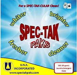 SSS UNX86330 - SSS UNX Spec-Tak Enzyme Bleach Detergent - 100 Paks/Pail