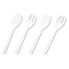  Table Set® Serving Forks & Spoons - 48/PK, White, 9 1/2"